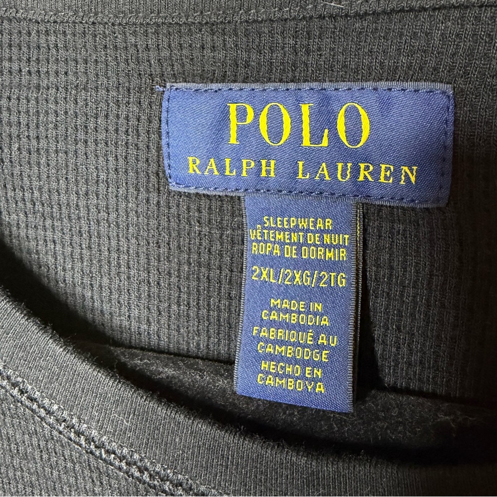 Polo by Ralph Lauren Black Long-Sleeve Thermal with Bear Patch - Picture 3 of 6